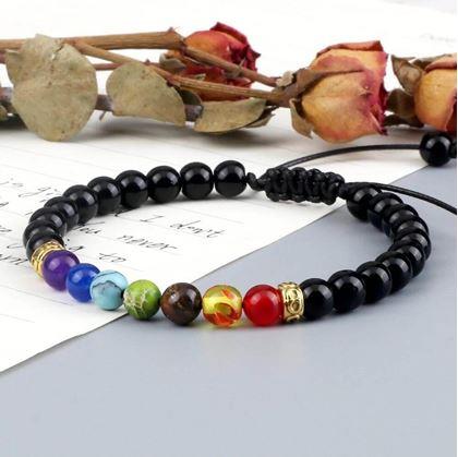 PULSERA CHAKRA AJUSTABLE: Con Piedras limpian energías